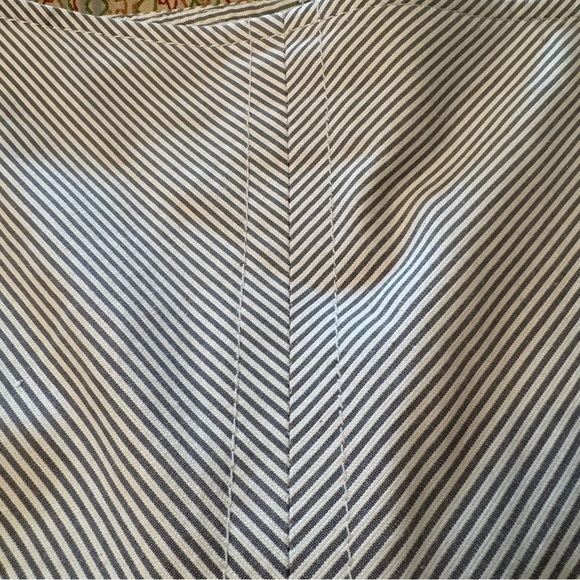 Vintage Banana Republic Lined Cream Striped Midi A-Line Skirt for Work Size 8 - Picture 9 of 9